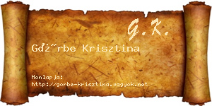 Görbe Krisztina névjegykártya