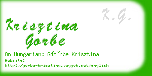 krisztina gorbe business card